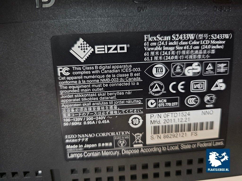 1 x Eizo 24 inch FlexScan – foto 5 – kavel bij Plaats Je Bod, Weesp