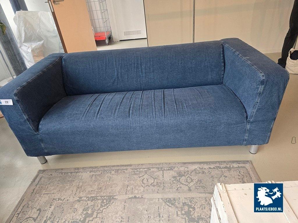 1 x Ikea bank met denim bekleding – foto 2 – kavel bij Plaats Je Bod, Weesp